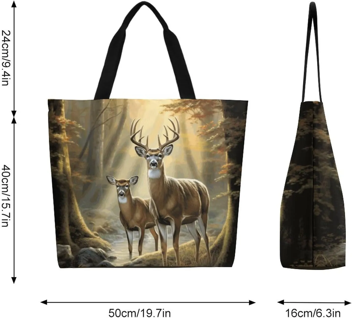 Canvas Tote Bag - Large Women's Casual Shoulder Handbag - Reusable Beach Shopping Grocery Bag for Outdoors