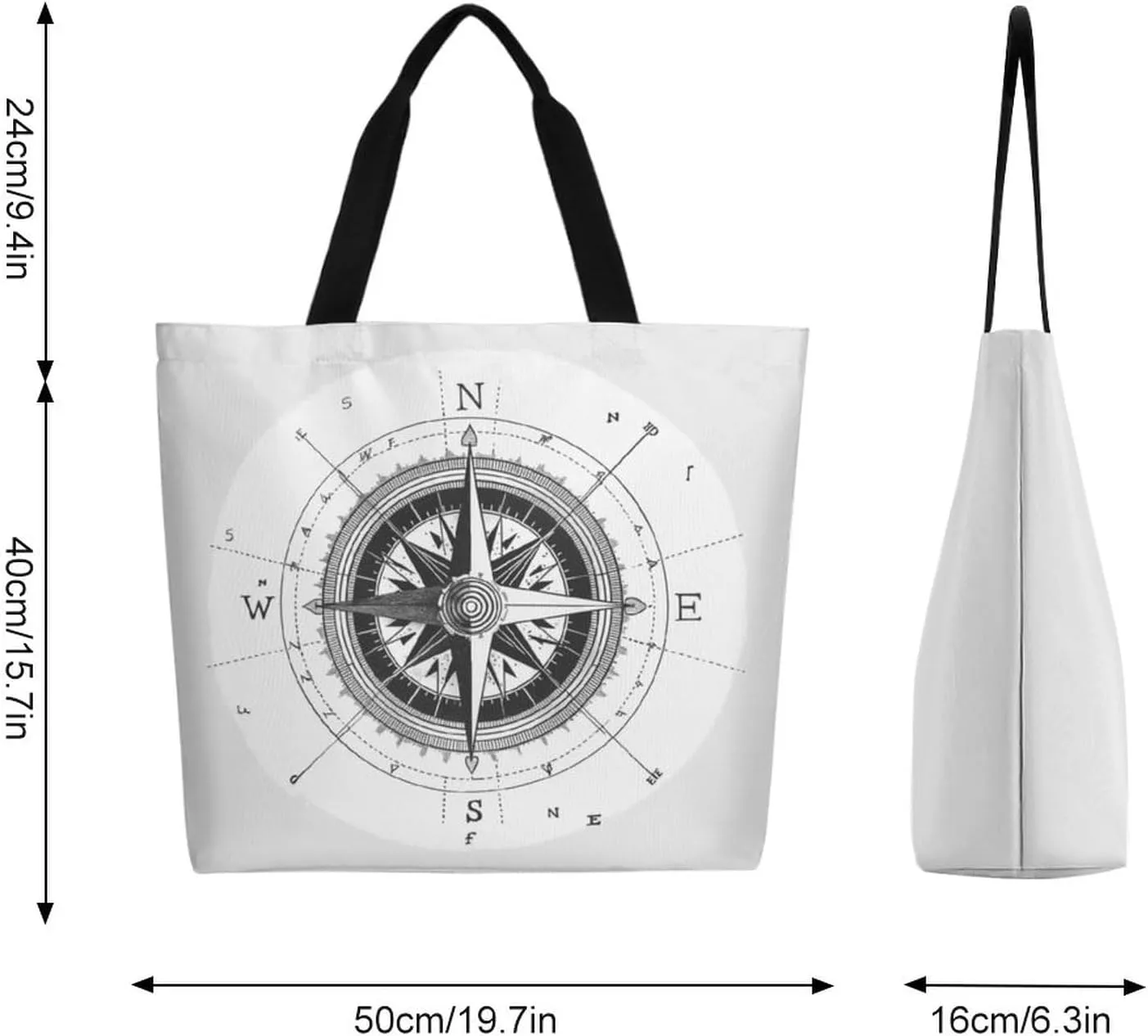 Canvas Tote Bag - Large Women's Casual Shoulder Handbag - Reusable Beach Shopping Grocery Bag for Outdoors