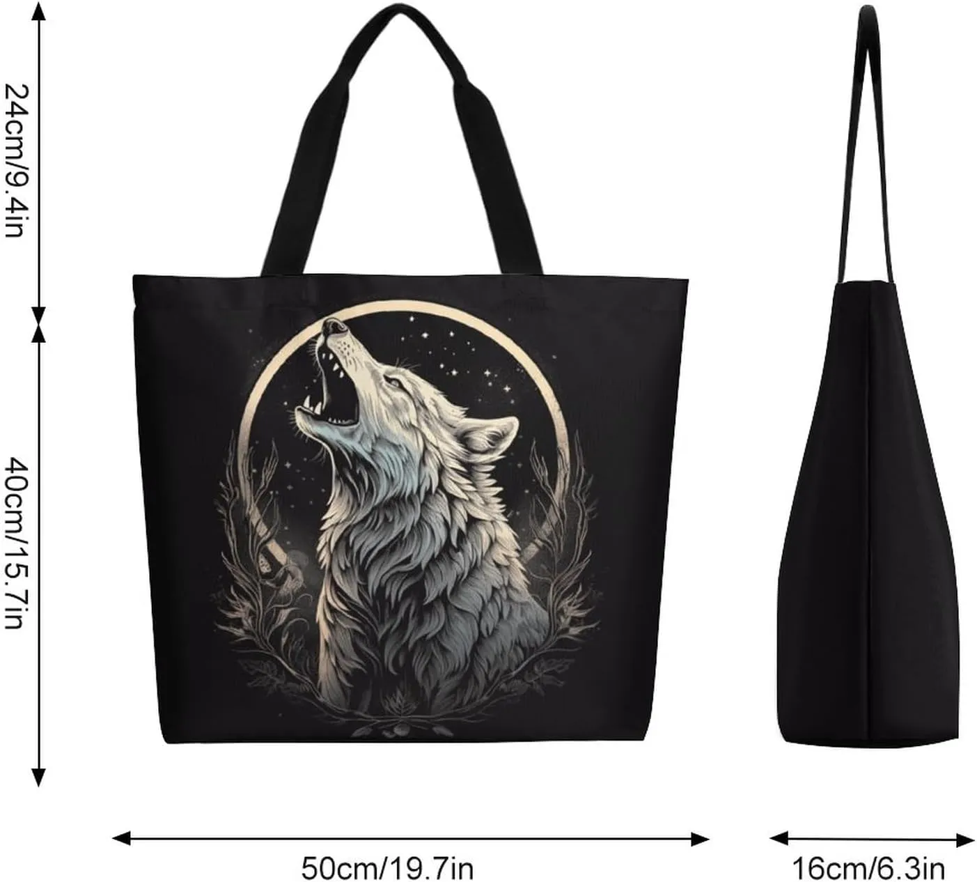 Canvas Tote Bag - Large Women's Casual Shoulder Handbag - Reusable Beach Shopping Grocery Bag for Outdoors