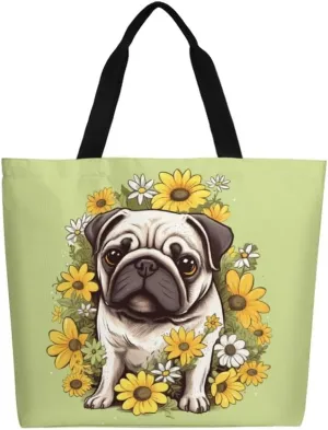 Canvas Tote Bag - Large Women's Casual Shoulder Handbag - Reusable Beach Shopping Grocery Bag for Outdoors