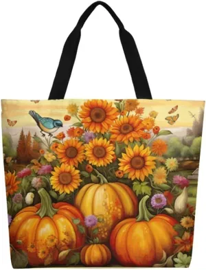 Canvas Tote Bag - Large Women's Casual Shoulder Handbag - Reusable Beach Shopping Grocery Bag for Outdoors