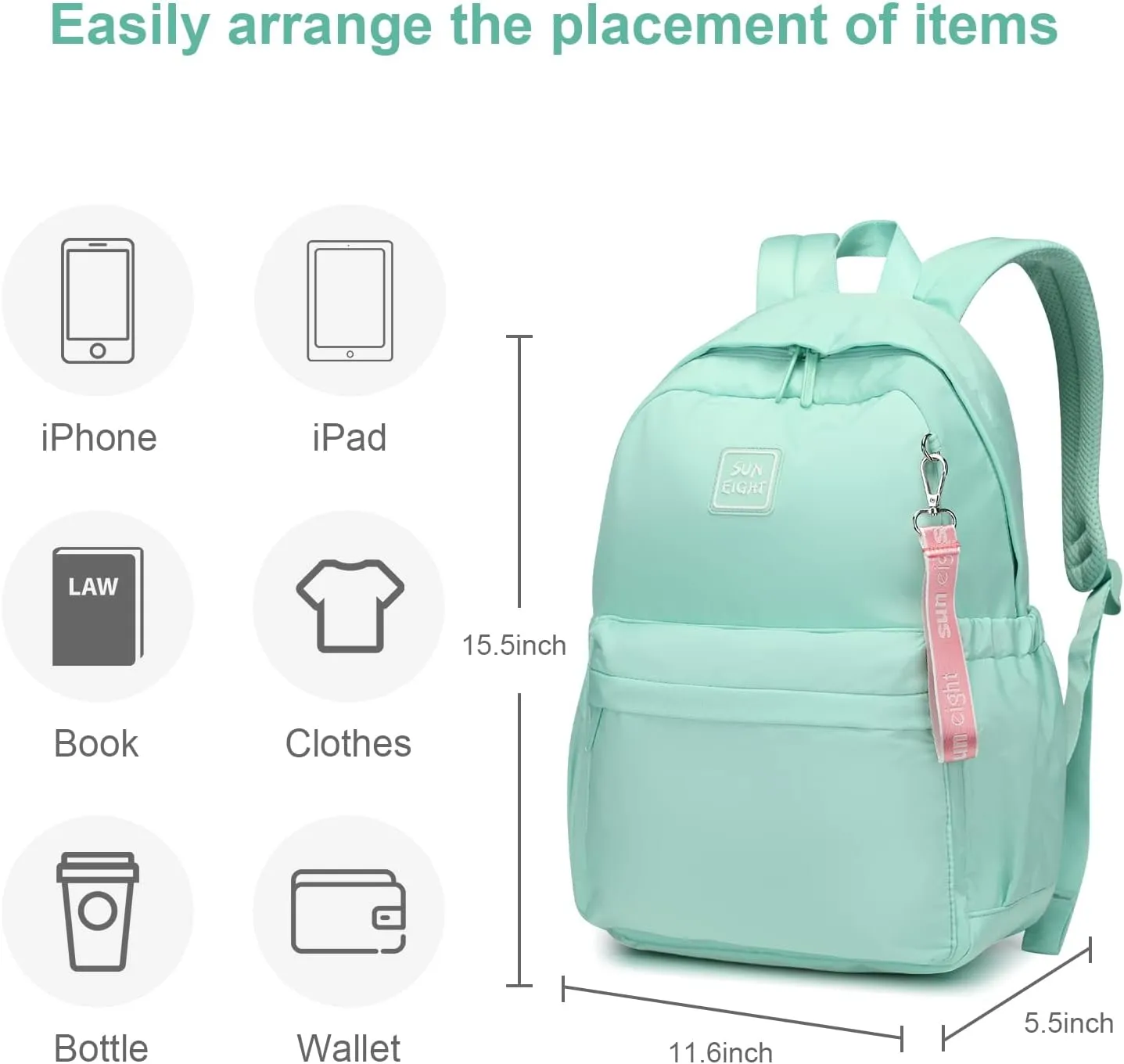 Caran·Y 26L Kids Backpack for Boys Girls 3-13 Years:Waterproof Lightweight Toddler & School Backpack,Medium Size with Multi-Pocket Design,Large Capacity Travel Bag (Classic Green)