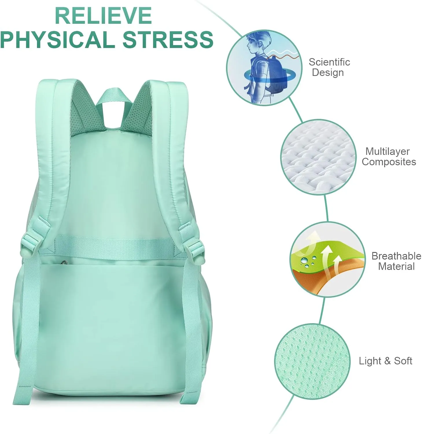 Caran·Y 26L Kids Backpack for Boys Girls 3-13 Years:Waterproof Lightweight Toddler & School Backpack,Medium Size with Multi-Pocket Design,Large Capacity Travel Bag (Classic Green)