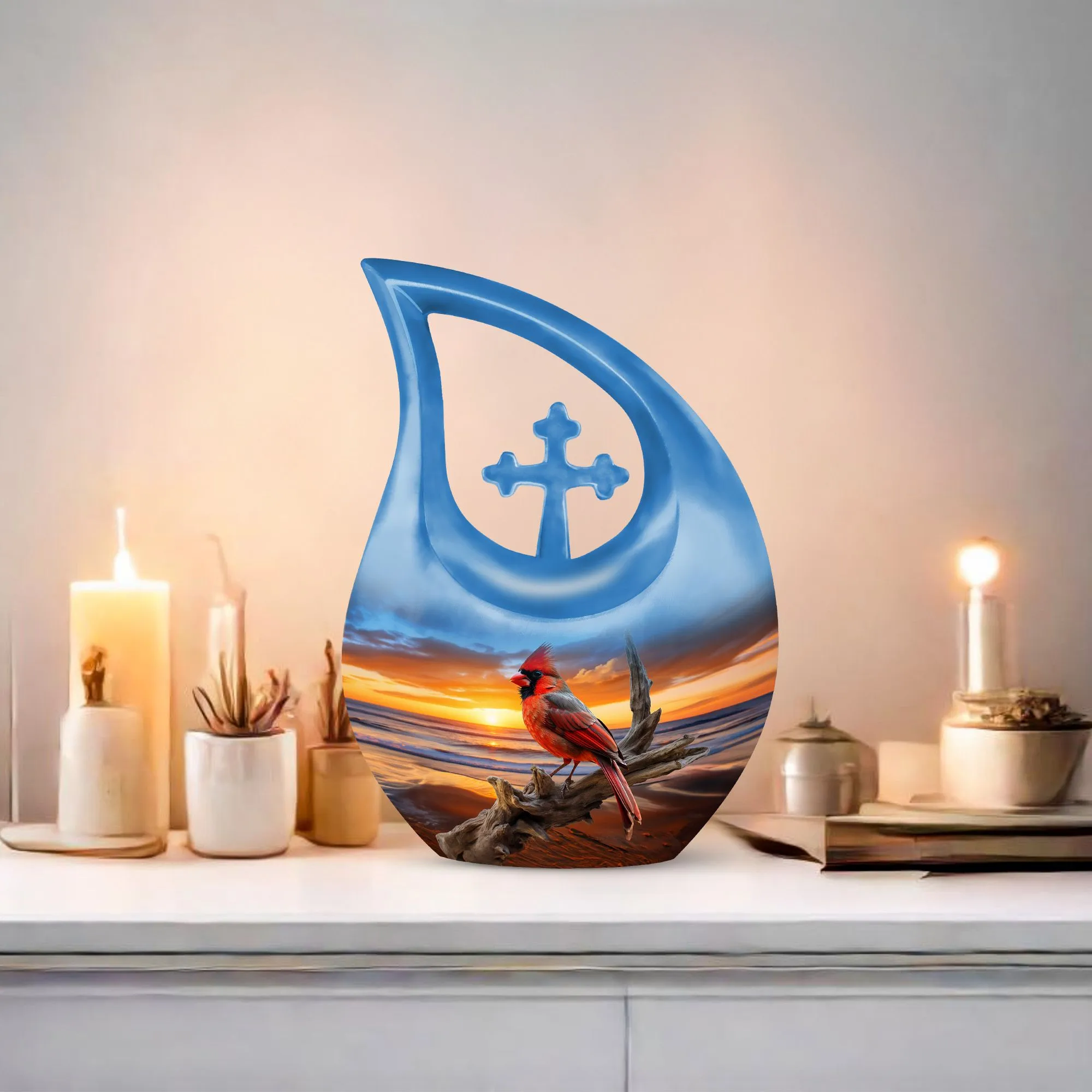 Cardinal Bird Urn - Memorial Urn Precious Luminary