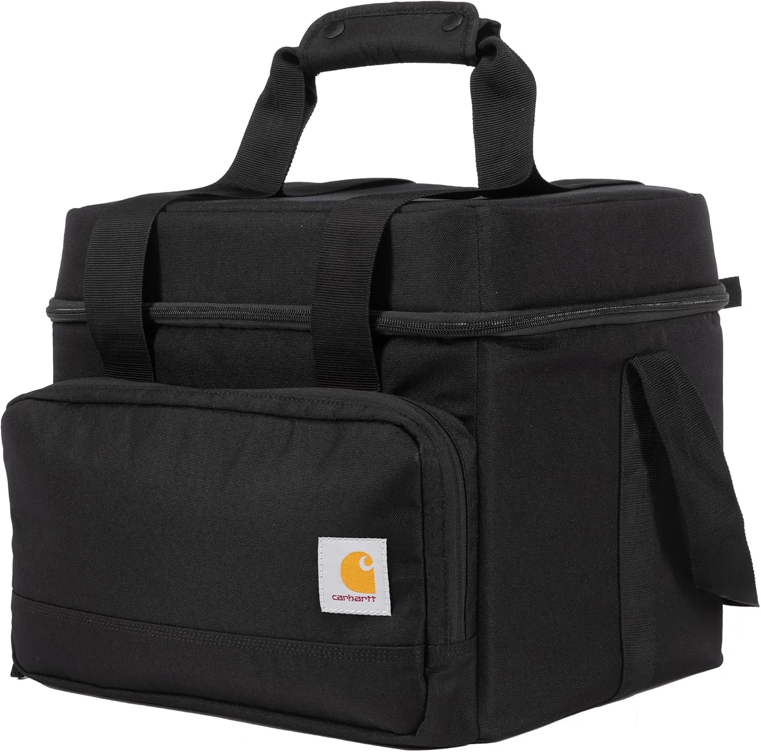 Carhartt Insulated Two Compartment Cooler, Durable Water Repellent Material W/Front Zippered Pocket for Camping, Beach & Travel