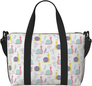 Carry On Duffle Bags Overnight Weekender Bags for Women, Cute Hand Painted Snail Personal Item Travel Bag, Travel Essentials Sport Gym Bag for Men Women