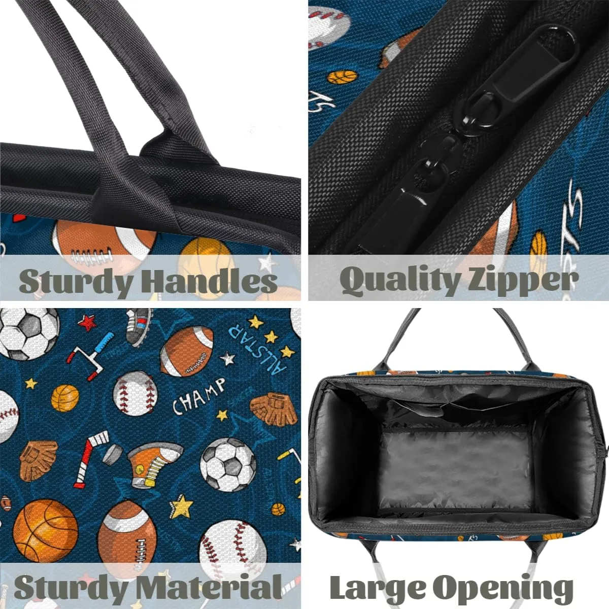 Cartoon Baseball Football Sport Weekender Overnight Bag for Women Waterproof Carry On Travel Duffle Bags with Pocket Lightweight Sports Gym Tote Bag Large Luggage Workout Personal Item Hospital Bags