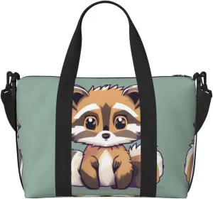 Cartoon cute raccoon Duffel Bags for Traveling - Lightweight Personal Item Travel Bags, Gym Bags for Men and Women