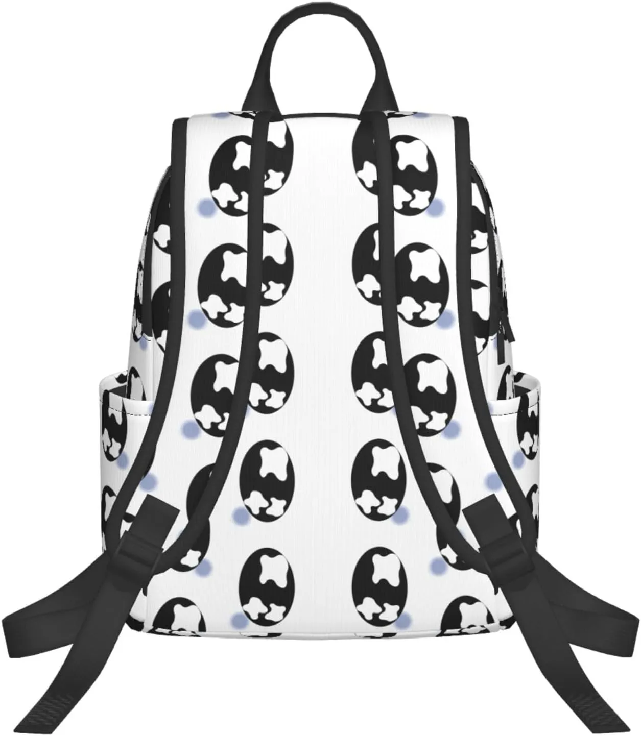 Cartoon Sad Teary Eyes Black Casual Backpacks Large Capacity Laptop Backpack Sports Fitness Rucksack Travel Carry-On Daypack Adjustable Shoulder Strap Work Bag for Outdoor Camping