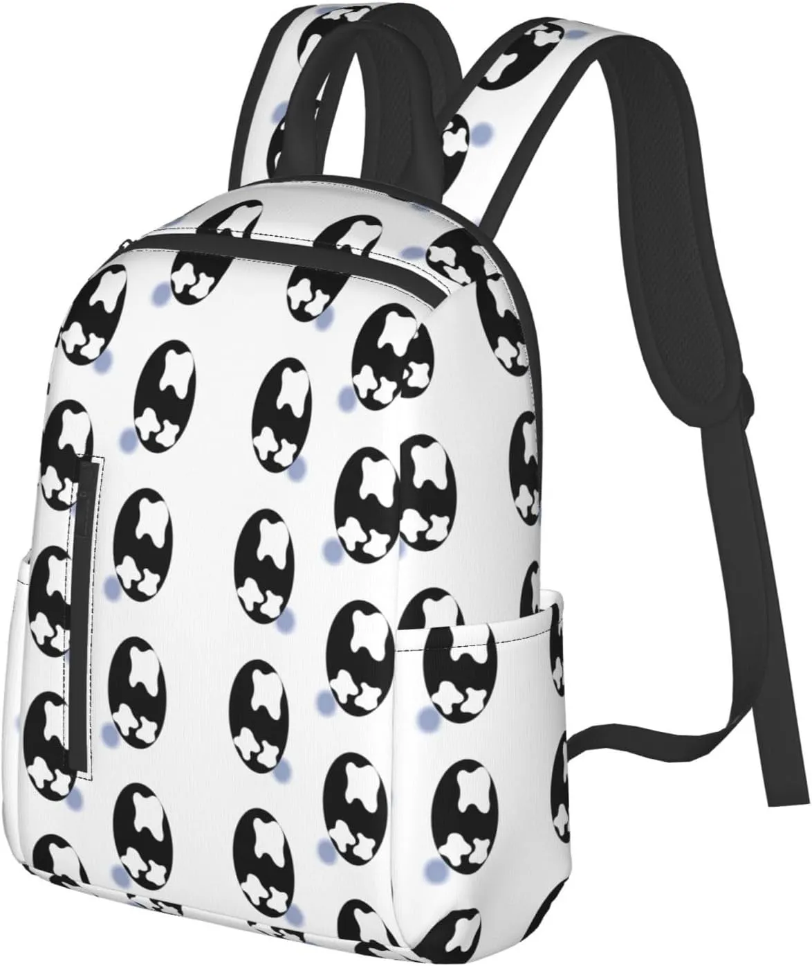 Cartoon Sad Teary Eyes Black Casual Backpacks Large Capacity Laptop Backpack Sports Fitness Rucksack Travel Carry-On Daypack Adjustable Shoulder Strap Work Bag for Outdoor Camping