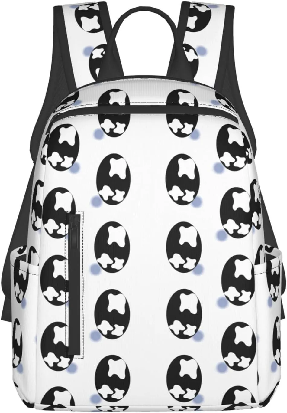 Cartoon Sad Teary Eyes Black Casual Backpacks Large Capacity Laptop Backpack Sports Fitness Rucksack Travel Carry-On Daypack Adjustable Shoulder Strap Work Bag for Outdoor Camping