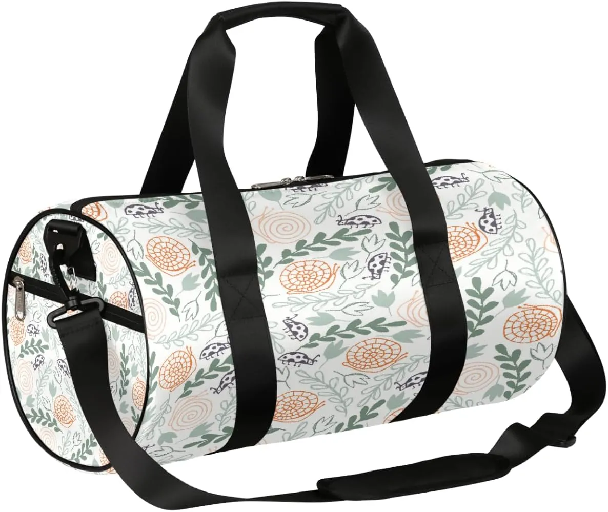 Cartoon Snail Ladybug Sports Gym Bag Duffel Bags Workout Lightweight Shoulder Weekender Bag Travel Duffel Bag for Men Women(Animal)