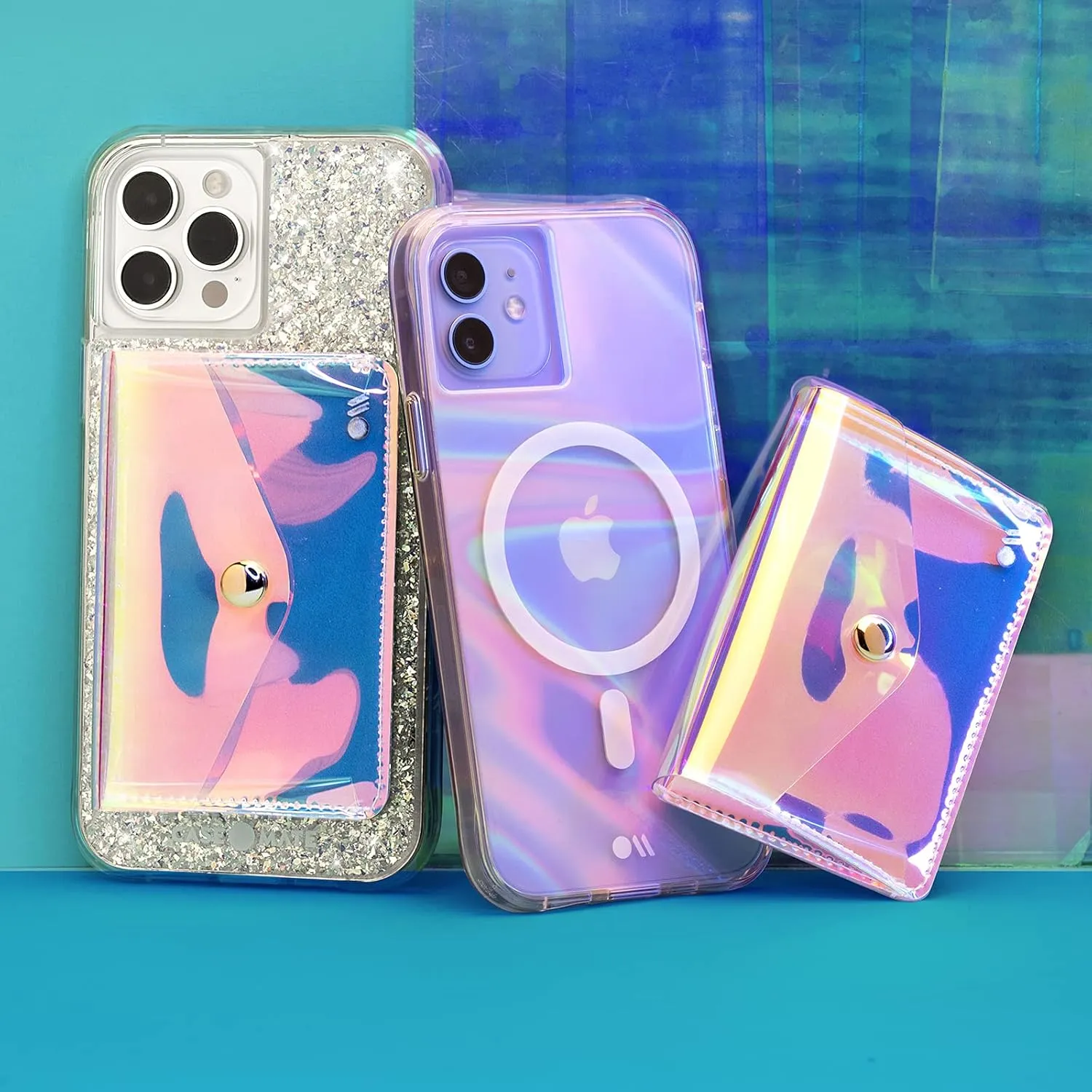 Case-Mate - MAGNETIC POCKET - Magnetic Wallet Card Holder - Designed for MagSafe Compatible iPhones and Cases - Iridescent