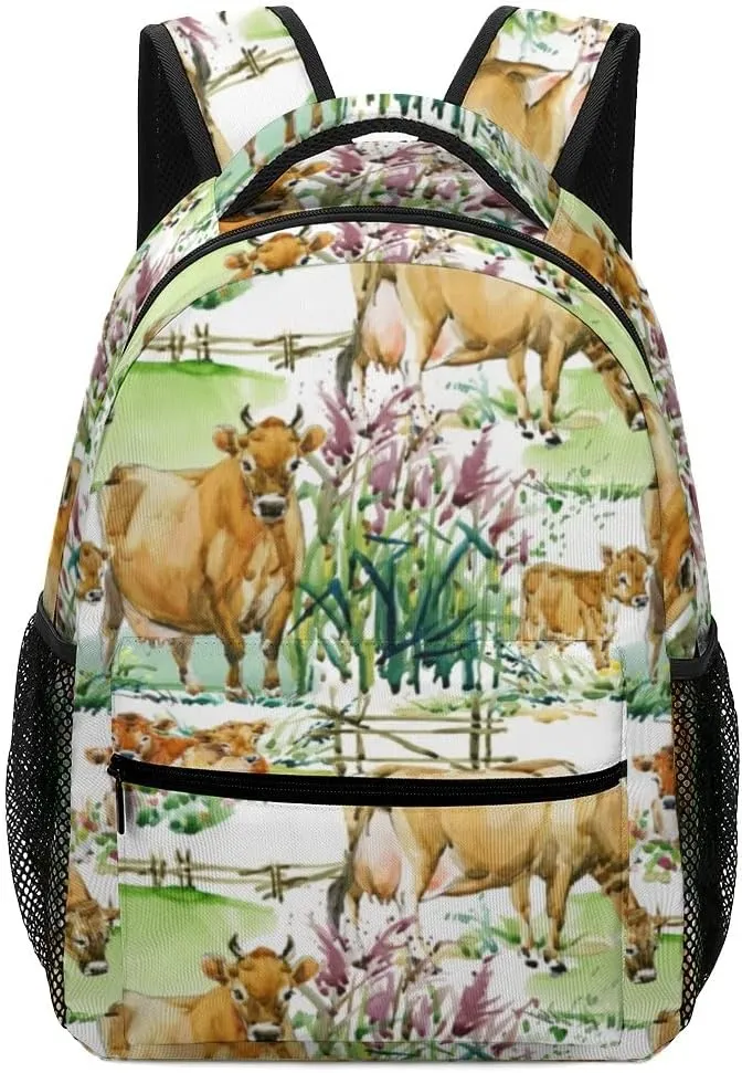 Casual Daypacks Backpacks Laptop Backpack Dairy Cows Grassland Work Bussiness School Students Bookbag Travel Hiking Gym Bags Waterproof Lightweight Women Men