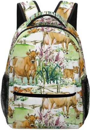 Casual Daypacks Backpacks Laptop Backpack Dairy Cows Grassland Work Bussiness School Students Bookbag Travel Hiking Gym Bags Waterproof Lightweight Women Men