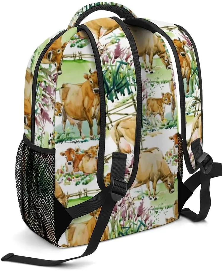 Casual Daypacks Backpacks Laptop Backpack Dairy Cows Grassland Work Bussiness School Students Bookbag Travel Hiking Gym Bags Waterproof Lightweight Women Men