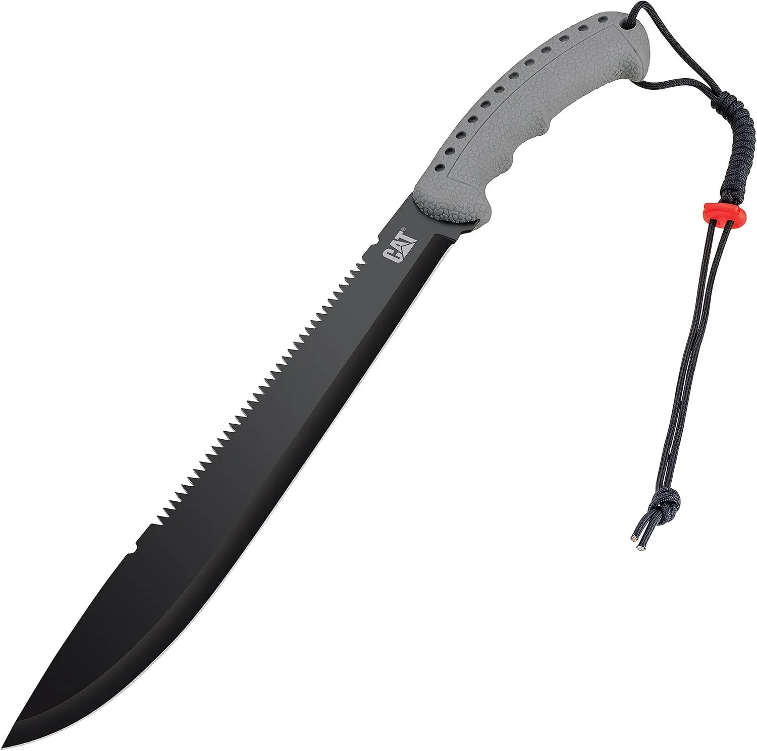 CAT Latin 21-Inch Machete with Shoulder Strap Sheath, Blade Knife with Ergonomic Comfort Tool Handle, Cut, Chop, Clear Brush, Garden, Outdoors, Camping - 980409ECT Black