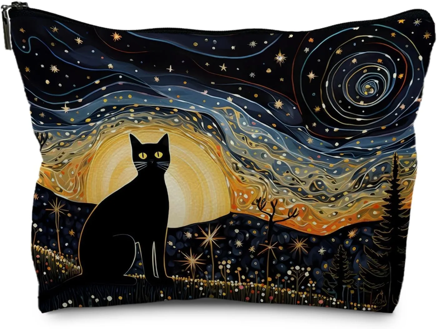 Cat Leather Makeup Bag for Women - Cat Mom & Lover Gifts, Cosmetic Bag for Girls