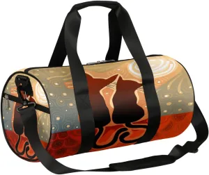 Cats Starry Night Gym Bag Small Gym Duffel Bags for Men Women Overnight Weekender Bag Lightweight Sport Duffle Bag Carry On Gymbag