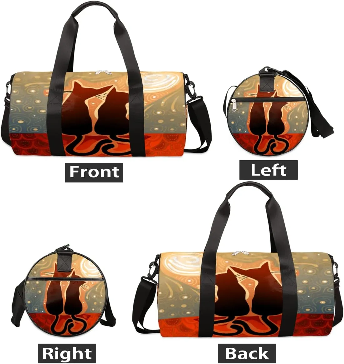 Cats Starry Night Gym Bag Small Gym Duffel Bags for Men Women Overnight Weekender Bag Lightweight Sport Duffle Bag Carry On Gymbag
