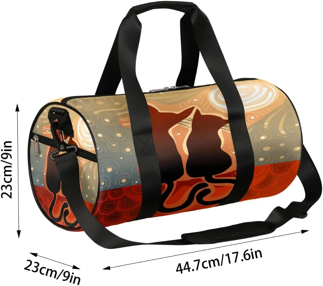 Cats Starry Night Gym Bag Small Gym Duffel Bags for Men Women Overnight Weekender Bag Lightweight Sport Duffle Bag Carry On Gymbag