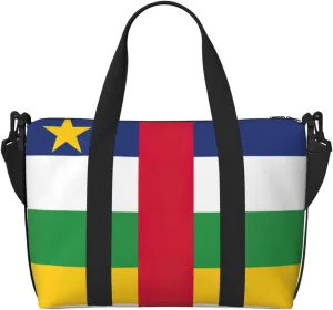 Central African flag print Womens travel bags, weekender carry on for women, sports Gym Bag, Overnight Carry on Bag