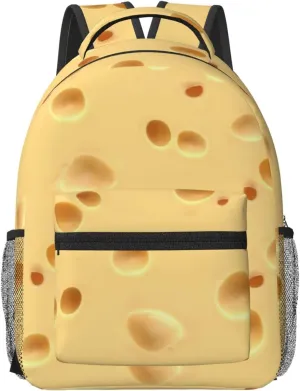 Cheese Backpack Funny Food Laptop Bookbag Travel Daypack Lightweight Durable Bag For Women Men