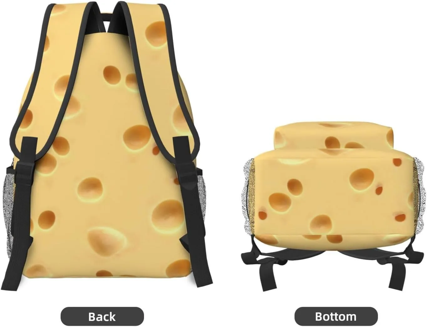 Cheese Backpack Funny Food Laptop Bookbag Travel Daypack Lightweight Durable Bag For Women Men