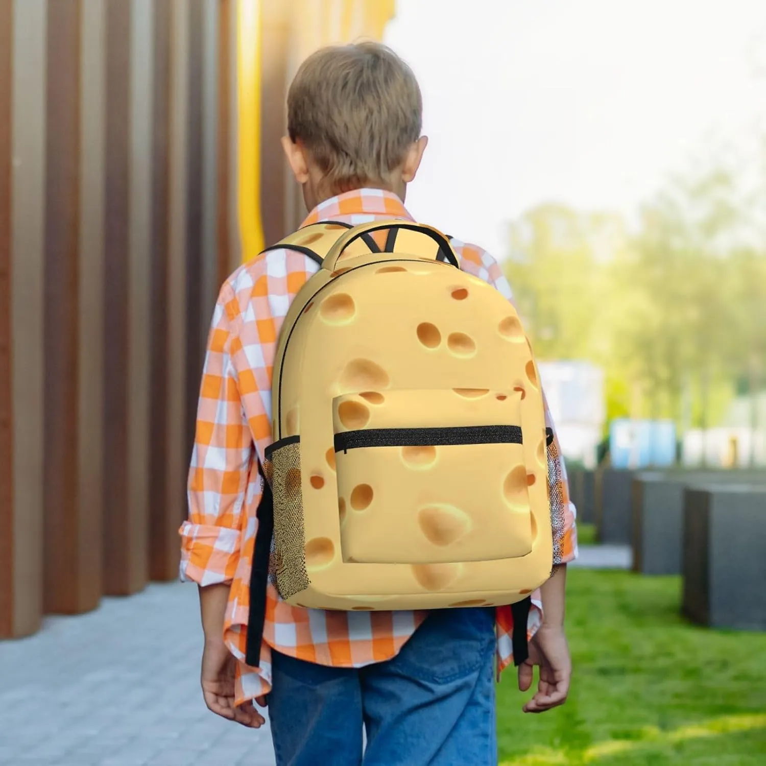 Cheese Backpack Funny Food Laptop Bookbag Travel Daypack Lightweight Durable Bag For Women Men