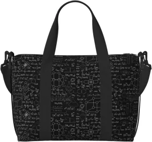Chemistry Formulas Cute Travel Duffle Bag For Women Men Weekender Overnight Bag Gym Bag For Women, Carry On Airport Bag, Travel Tote Bag With Strap For Gym Travel Business Trips