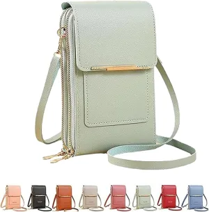 Cherishion Leather Small Crossbody Bag/Mini Messenger Shoulder Handbag, PU Leather, Crossbody Cell Phone Purse for Women