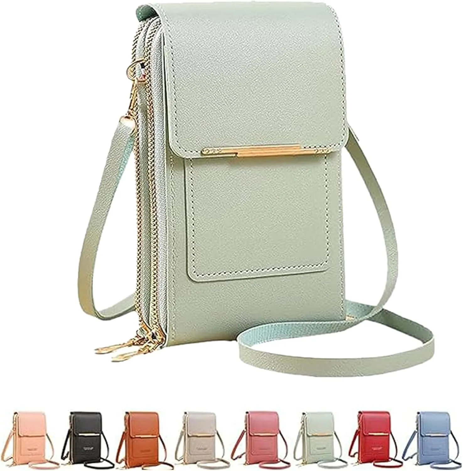 Cherishion Leather Small Crossbody Bag/Mini Messenger Shoulder Handbag, PU Leather, Crossbody Cell Phone Purse for Women