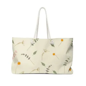 Chic Polyester Weekender Bag with Bold Flowers Pattern