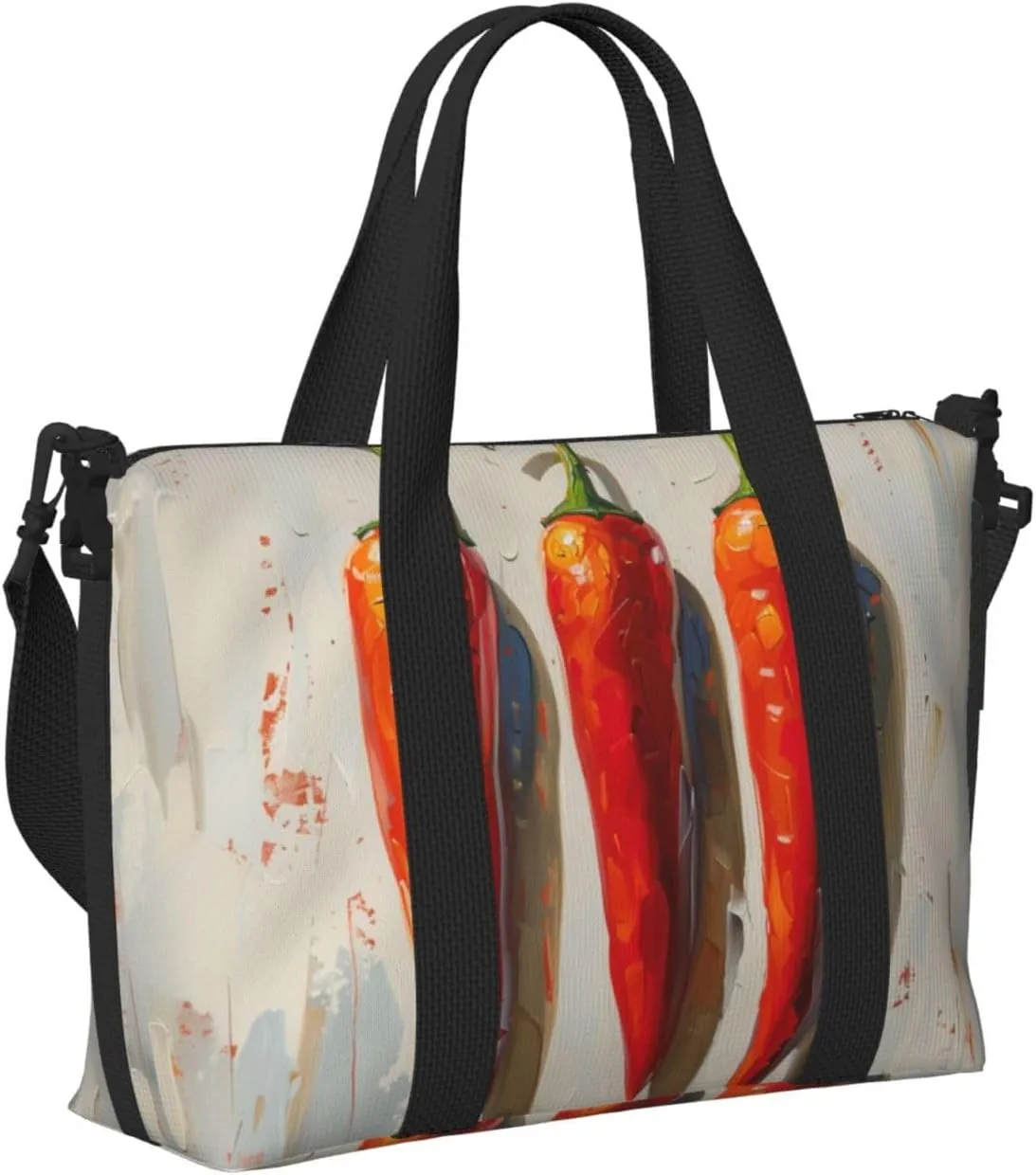 chilies print Travel Duffel Bag, Sports Tote Gym Bag, Swim Pool Bag Large Shoulder Tote Bag for Beach Weekender