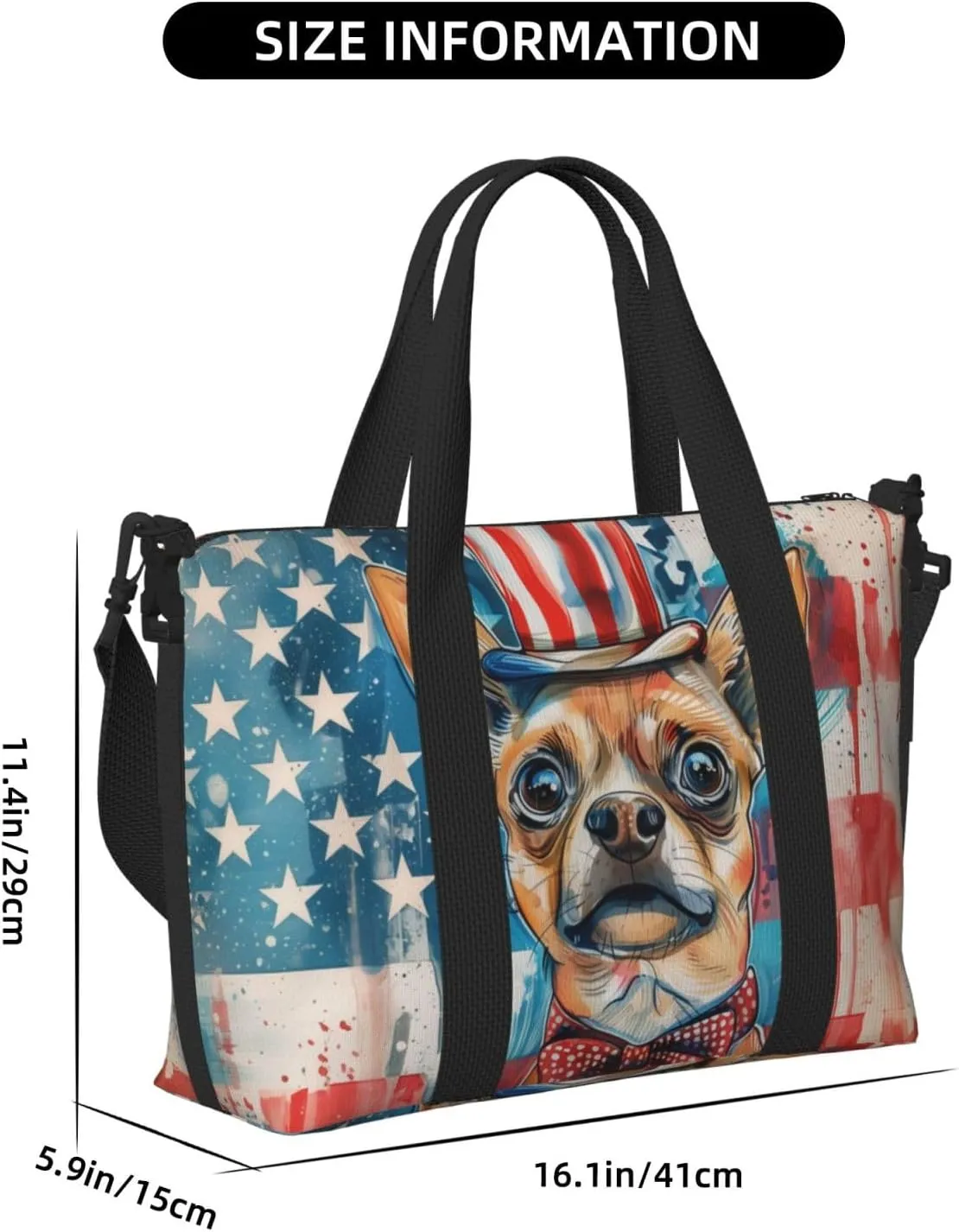 Chinese Chongqing Dog print Travel Duffel Bag, Sports Tote Gym Bag, Swim Pool Bag Large Shoulder Tote Bag for Beach Weekender