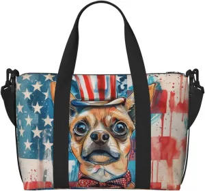 Chinese Chongqing Dog print Travel Duffel Bag, Sports Tote Gym Bag, Swim Pool Bag Large Shoulder Tote Bag for Beach Weekender