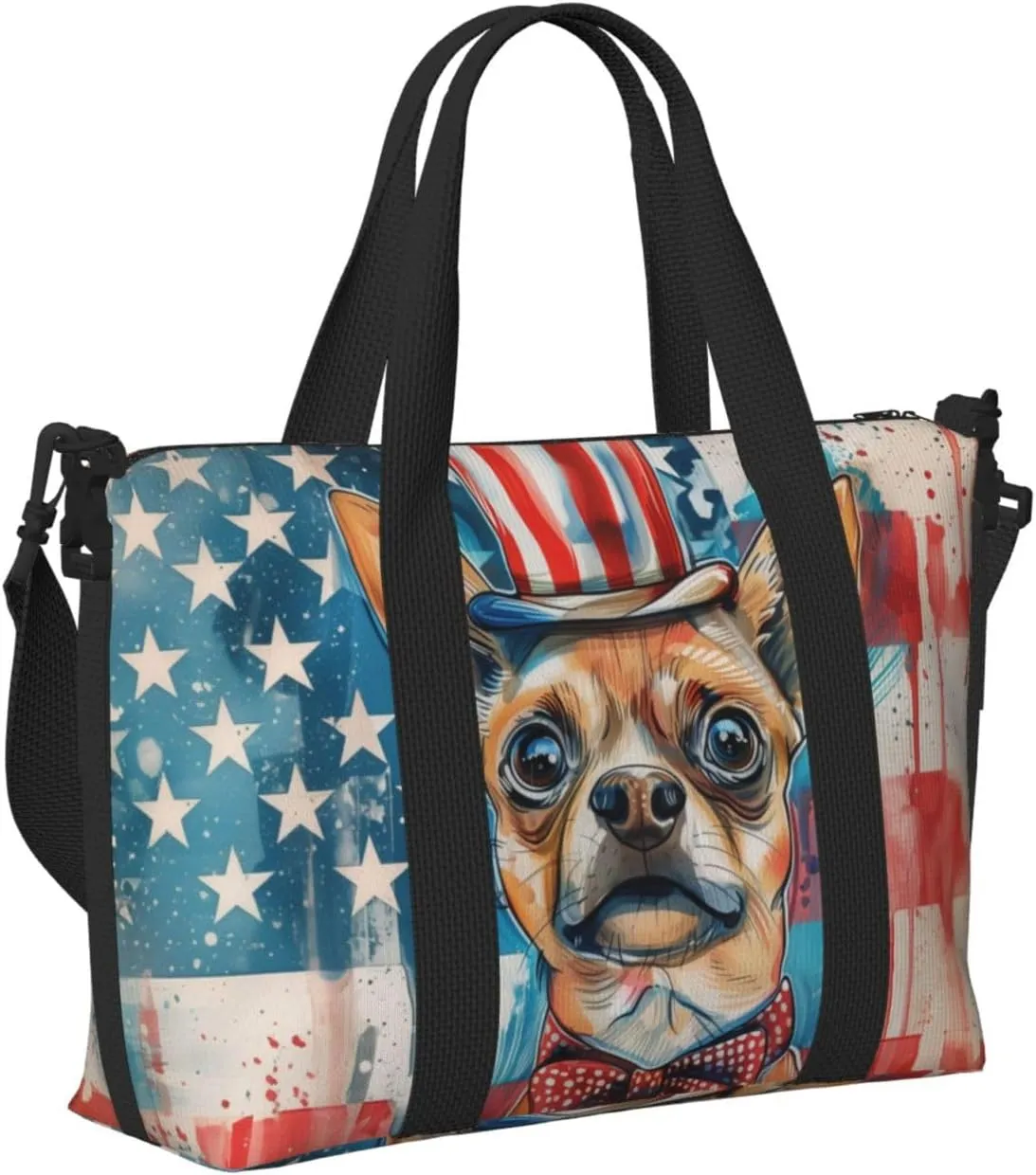 Chinese Chongqing Dog print Travel Duffel Bag, Sports Tote Gym Bag, Swim Pool Bag Large Shoulder Tote Bag for Beach Weekender