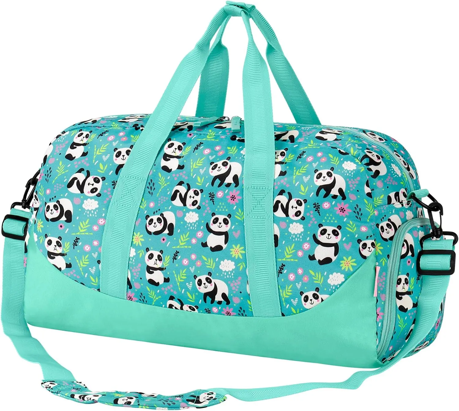 Choco Mocha Kids Duffle Bag Girls - Panda Weekender Overnight Bags for Girl Ages 9-12, Blue