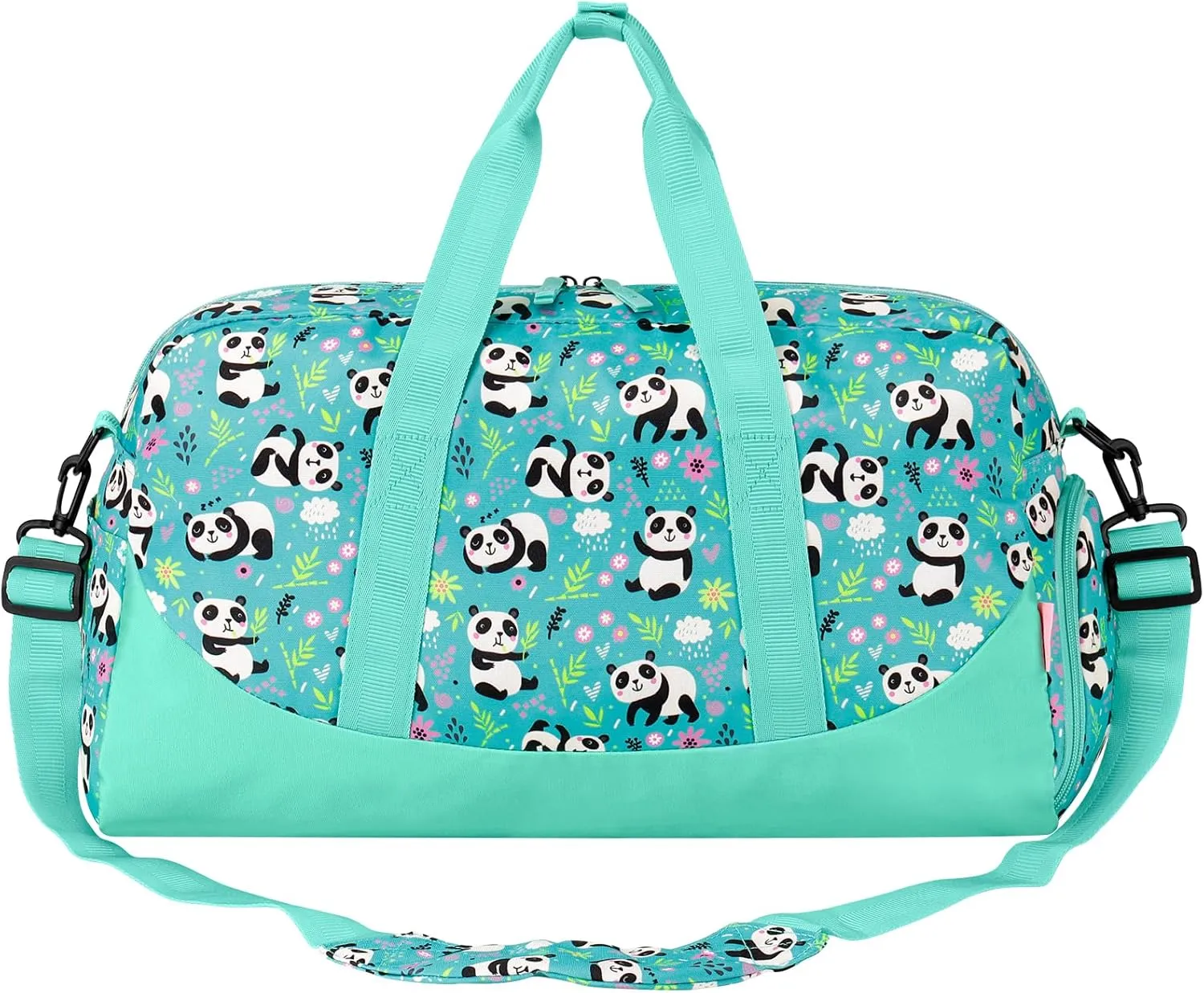Choco Mocha Kids Duffle Bag Girls - Panda Weekender Overnight Bags for Girl Ages 9-12, Blue