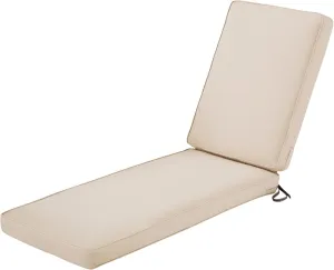 Classic Accessories 62-029-BEIGE-EC Montlake Outdoor Chaise Lounge Cushion, 80 x 26, FadeSafe, Water-Repellent, Antique Beige