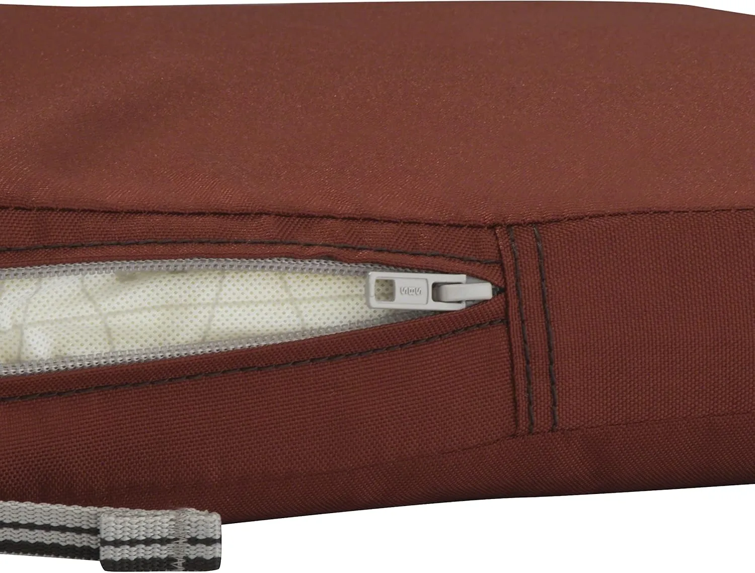 Classic Accessories Ravenna Water-Resistant 17 x 15 x 2 Inch Rectangle Outdoor Seat Cushion Slip Cover, Patio Furniture Chair Cushion Cover, Spice