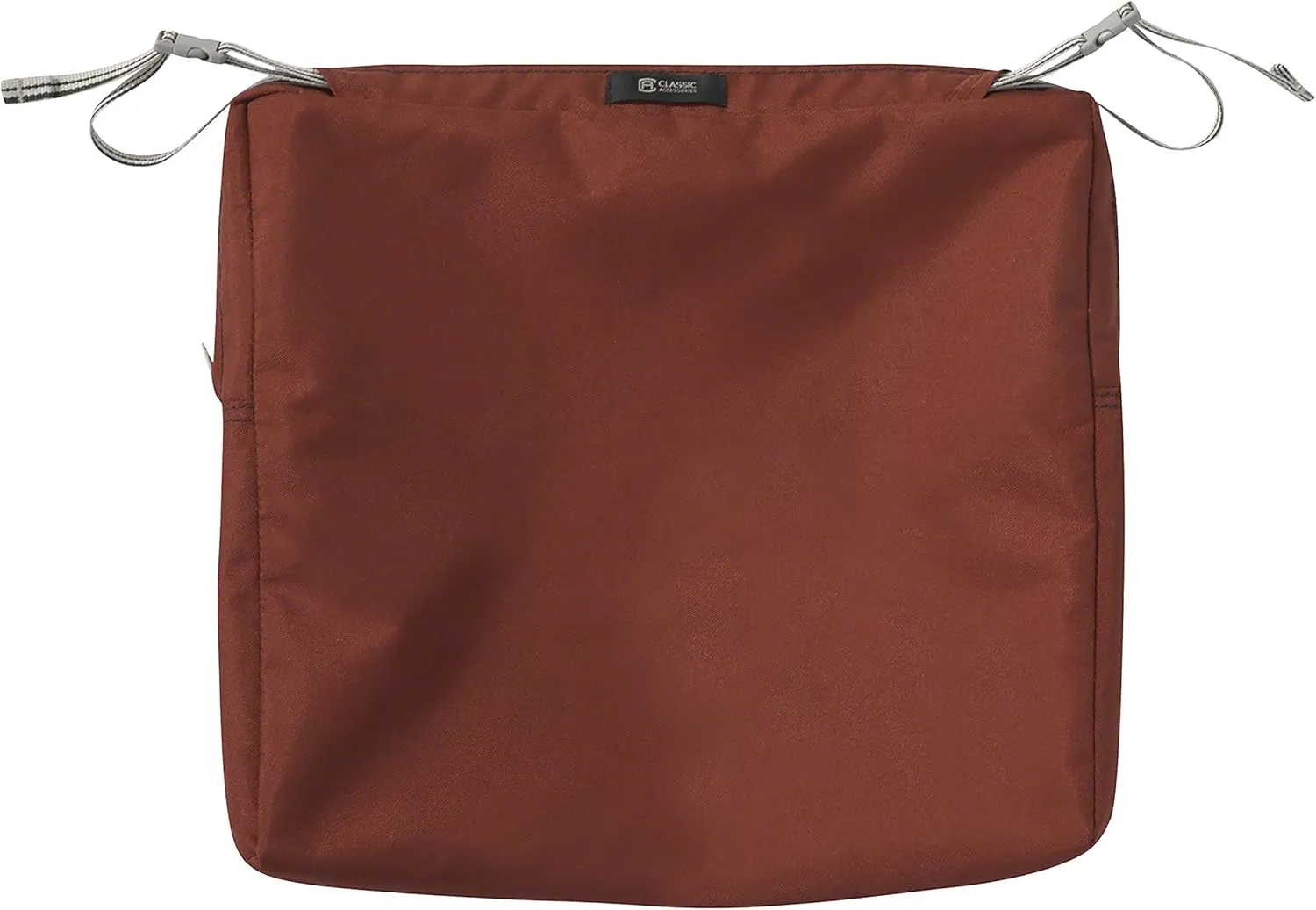Classic Accessories Ravenna Water-Resistant 17 x 15 x 2 Inch Rectangle Outdoor Seat Cushion Slip Cover, Patio Furniture Chair Cushion Cover, Spice