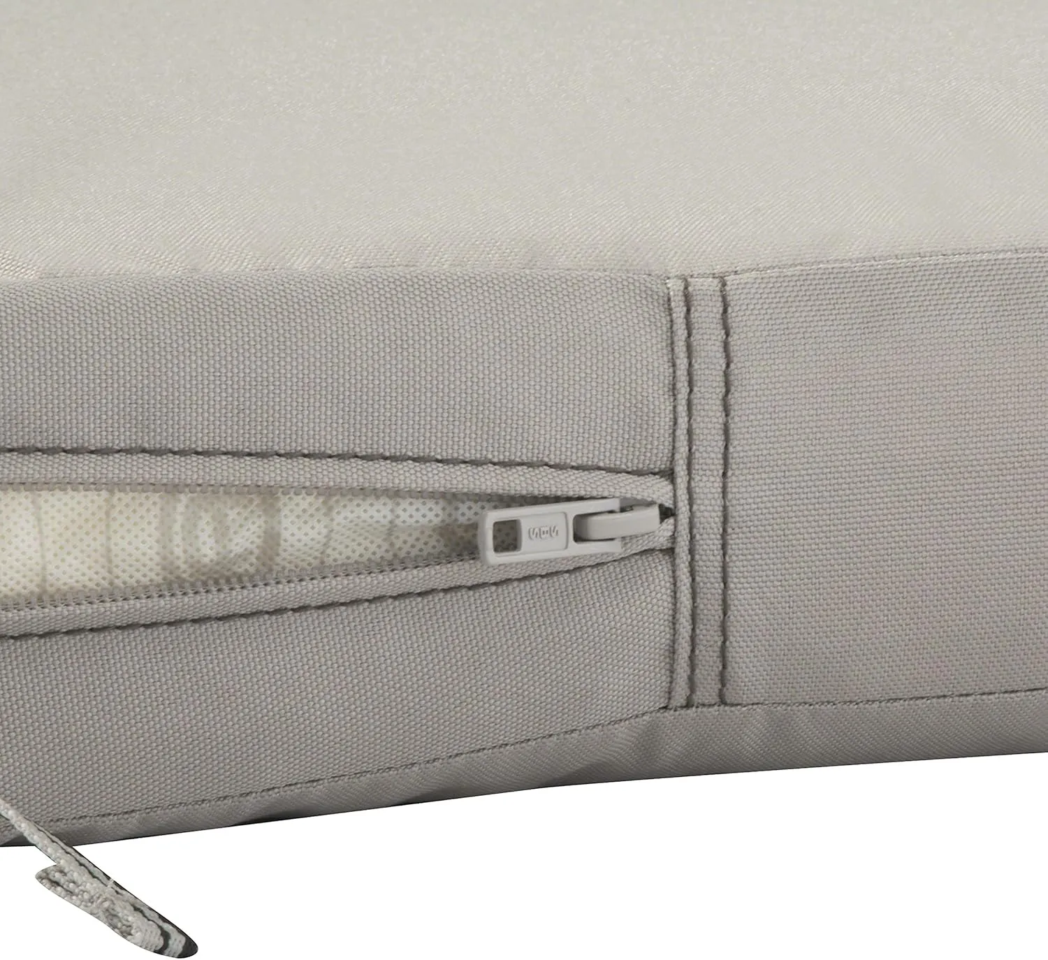 Classic Accessories Ravenna Water-Resistant 19 x 19 x 3 Inch Square Outdoor Seat Cushion Slip Cover, Patio Furniture Chair Cushion Cover, Mushroom, Patio Furniture Cushion Covers