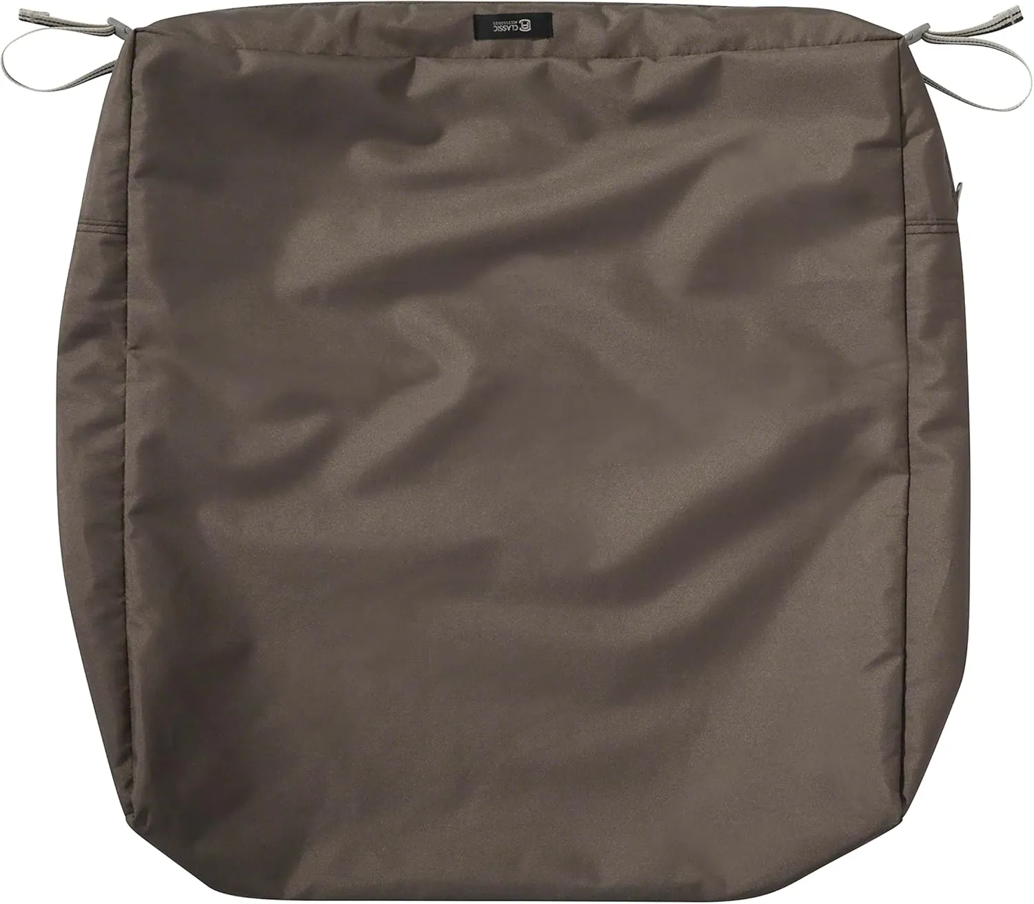 Classic Accessories Ravenna Water-Resistant 21 x 19 x 5 Inch Rectangle Outdoor Seat Cushion Slip Cover, Patio Furniture Chair Cushion Cover, Dark Taupe, Patio Furniture Cushion Covers
