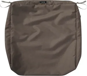 Classic Accessories Ravenna Water-Resistant 21 x 19 x 5 Inch Rectangle Outdoor Seat Cushion Slip Cover, Patio Furniture Chair Cushion Cover, Dark Taupe, Patio Furniture Cushion Covers