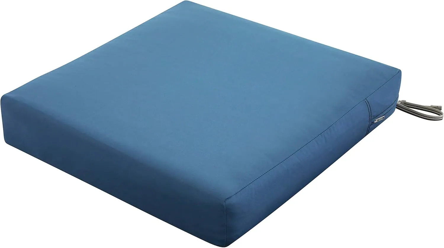 Classic Accessories Ravenna Water-Resistant 23 x 23 x 5 Inch Square Patio Seat Cushion Slip Cover & Foam, Empire Blue, Lounge Chair Cushion
