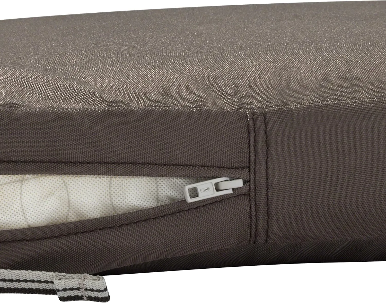 Classic Accessories Ravenna Water-Resistant 72 x 21 x 3 Inch Patio Chaise Lounge Cushion Slip Cover, Dark Taupe, Patio Furniture Cushion Covers