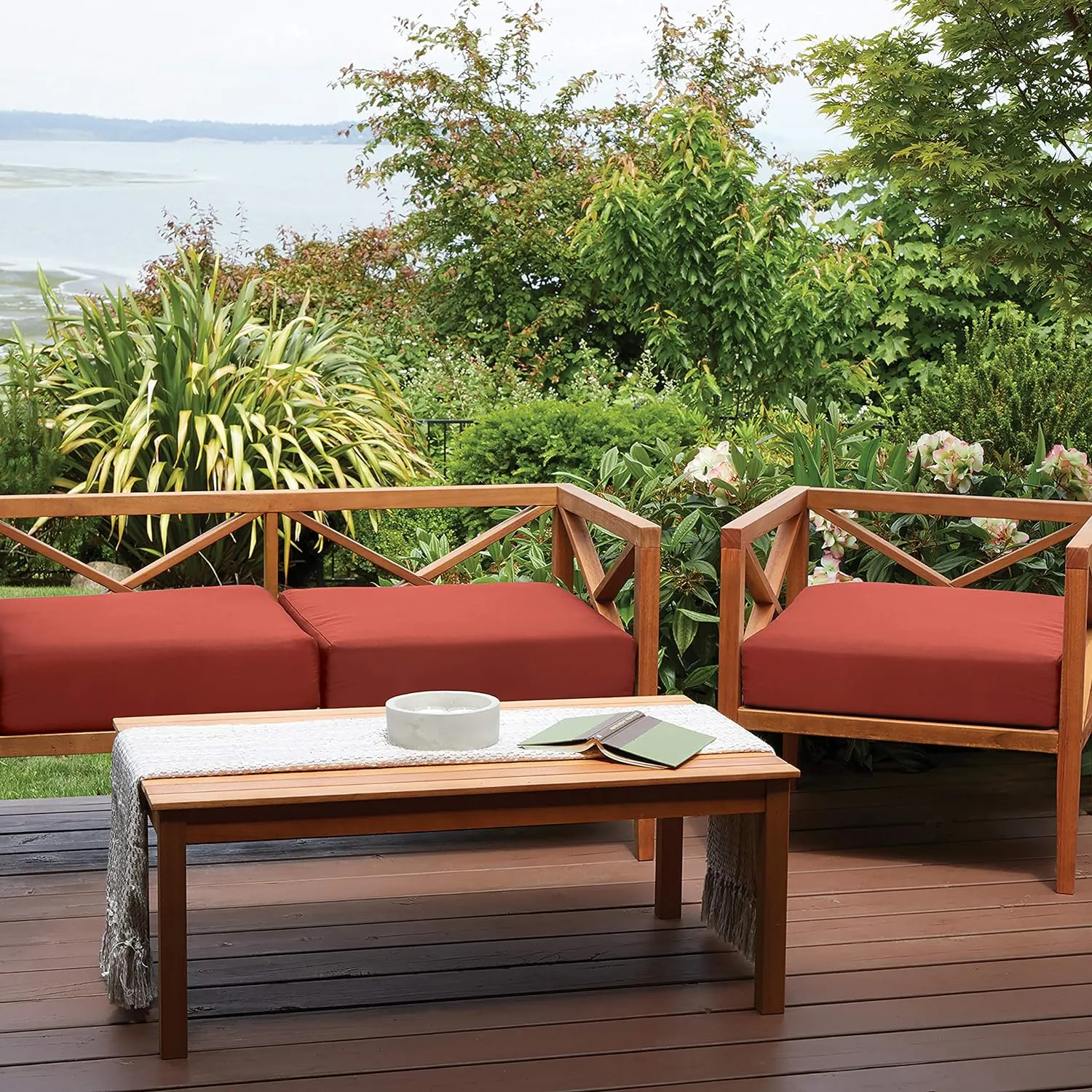 Classic Accessories Ravenna Water-Resistant 72 x 21 x 3 Inch Patio Chaise Lounge Cushion Slip Cover, Spice, Patio Furniture Cushion Covers