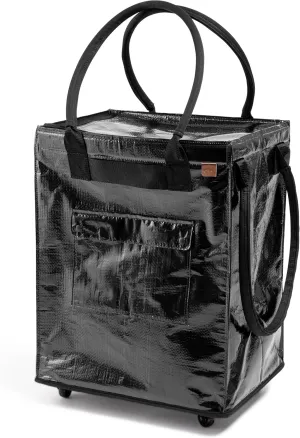 CleverMade Rolling Laundry Hauler, 90L Capacity, Collapsible Tote with Wheels, Black, 75 lb Weight Limit