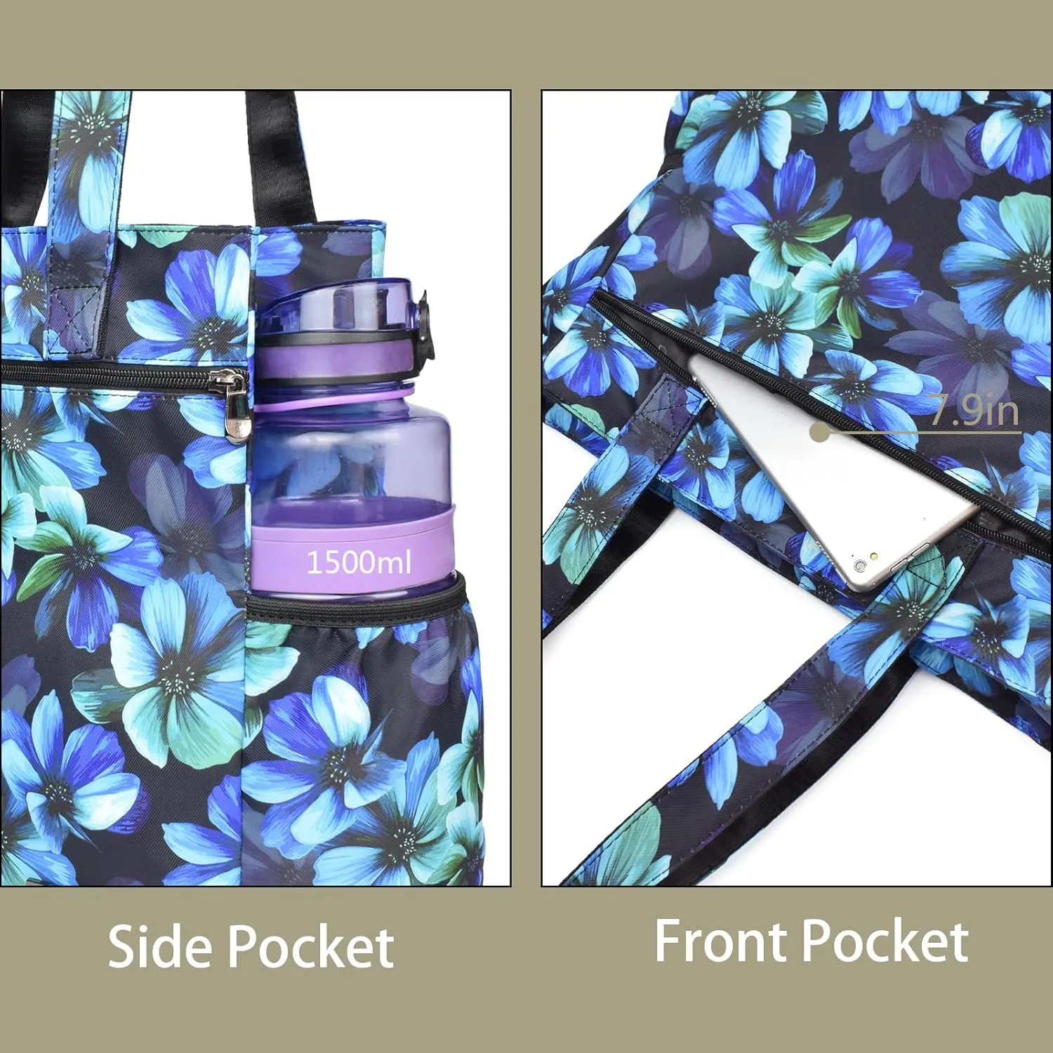 CLOUDMUSIC Shoulder Tote Bag For Nurses Teachers Work Gym Travel Beach Women With Large Capacity Waterproof